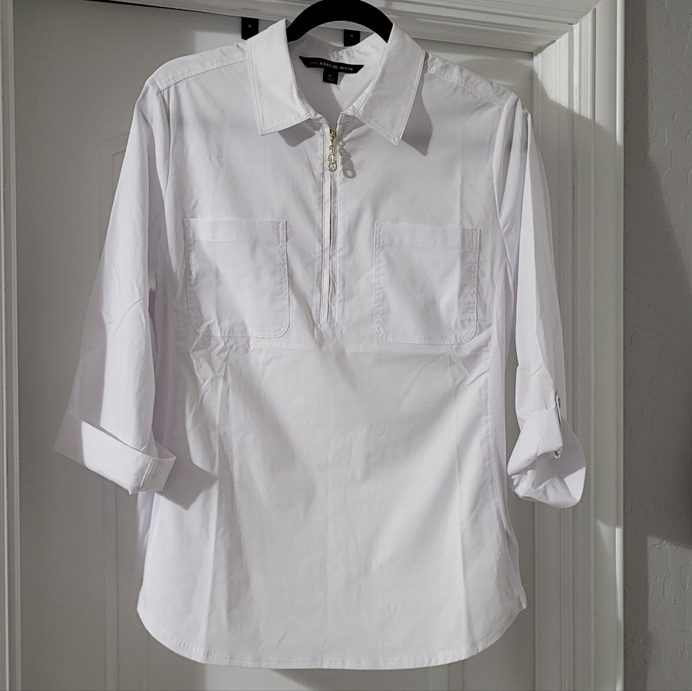 Zac & Rachel White Casual Button Down Shirt